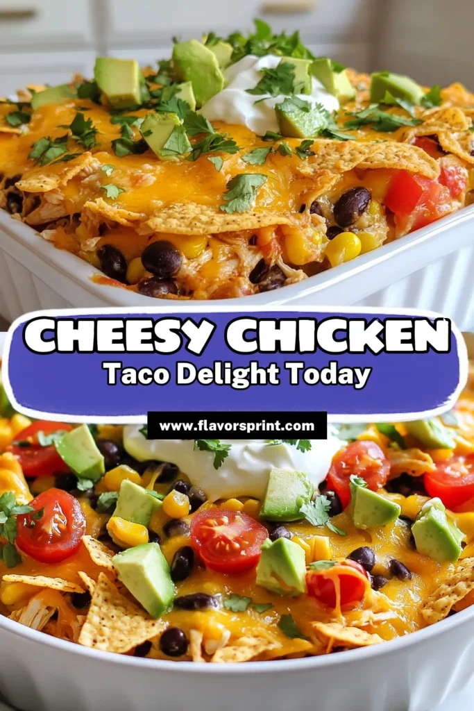 Discover the ultimate comfort food with this Cheesy Chicken Taco Casserole! Packed with shredded chicken, black beans, and layers of crispy tortilla chips and gooey cheese, this Easy Chicken Casserole is perfect for busy weeknights. Enjoy a flavorful Tex-Mex Casserole that everyone will love! Try this Chicken Tortilla Bake today, and don’t forget to save it for later! #TacoCasseroleRecipe #DinnerIdeas #TexMex #CasseroleRecipes