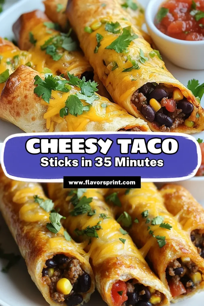 Looking for a crowd-pleasing snack? Try this Cheesy Taco Sticks recipe, an easy taco appetizer that's perfect for any gathering. These baked taco sticks, made with simple pizza dough snacks, are quick party food that everyone will love. With delicious filling and gooey cheese, they are a perfect blend of flavors. Don't miss out—save this recipe for your next get-together! #CheesyTacoSticks #TacoAppetizer #PizzaDoughSnacks #QuickPartyFood