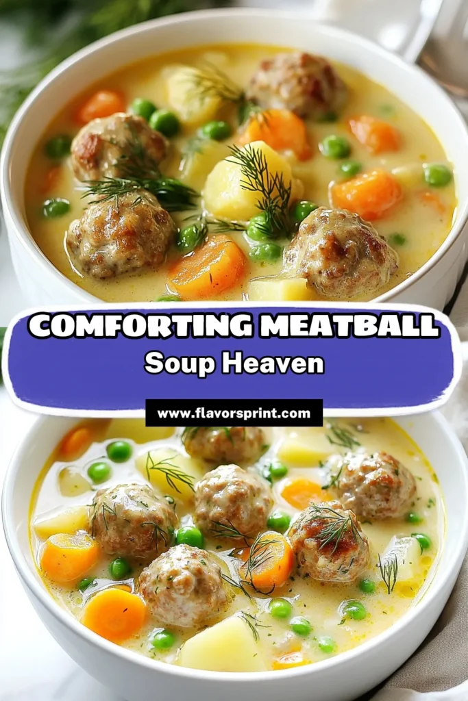 Warm up with this cozy Swedish meatball soup, the perfect addition to your collection of cozy soup recipes. This creamy meatball soup features homemade meatballs in a rich beef broth soup, combined with fresh vegetables and a touch of cream for a delightful finish. Ideal for chilly nights, this comforting dish is easy to make and sure to please everyone. Save this recipe for a heartwarming meal! #SwedishMeatballSoup #CozySoupRecipes #CreamyMeatballSoup #HomemadeMeatballs