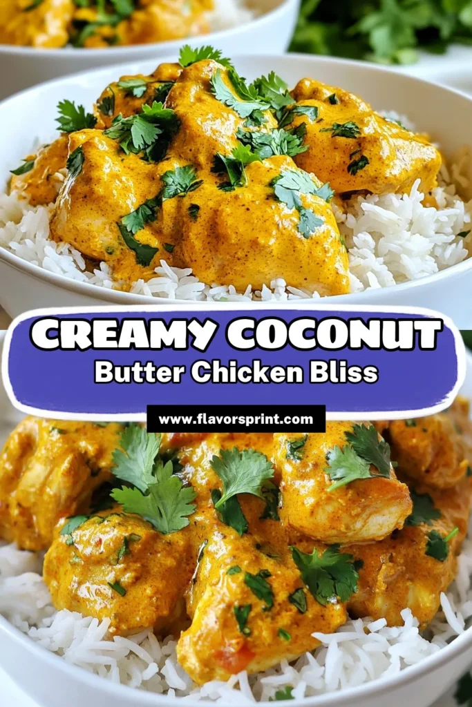 Indulge in this Creamy Coconut Butter Chicken made effortlessly in your slow cooker! This easy butter chicken recipe combines tender chicken with a rich coconut milk chicken curry that's both savory and satisfying. Perfect for meal prep, it’s gluten-free and full of flavor. Enjoy with basmati rice for a complete meal. Try this delicious Slow Cooker Chicken Recipe today and elevate your dinner game! Save this recipe now! #ButterChicken #SlowCookerRecipes #CoconutCurry #GlutenFreeCooking