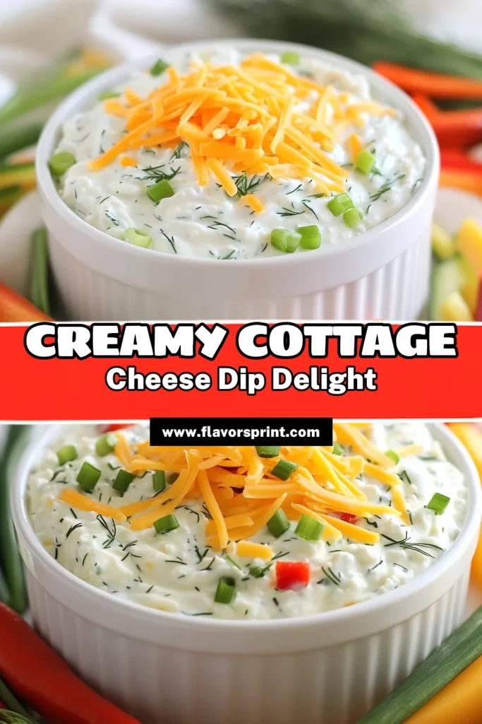 Looking for a delicious and healthy snack? Try this Protein Packed Cottage Cheese Ranch Dip! It's easy to make with cottage cheese, Greek yogurt, and fresh veggies, perfect for parties or a quick treat. In just 10 minutes (plus chilling), you'll have a creamy dip that's full of flavor. Serve it with veggies or crackers for a tasty twist. Click to explore the full recipe and impress your guests! #CottageCheeseDip #HealthySnacks #PartyFood #EasyRecipes