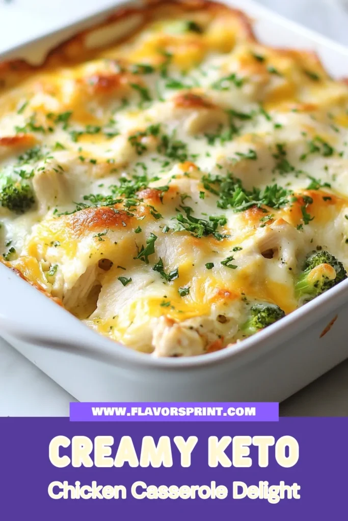 Discover this delicious Keto Chicken Casserole Bake, the ultimate low carb chicken bake that will satisfy your cravings! Packed with creamy mozzarella, savory chicken, and vibrant broccoli, this cheesy chicken casserole makes for an easy keto dinner recipe your family will love. Perfect for meal prep or a weeknight feast. Try it today and enjoy a healthy, hearty dish! Don’t forget to save this recipe for later! #KetoChickenCasserole #LowCarbChickenBake #CheesyChickenCasserole #EasyKetoDinnerRecipes