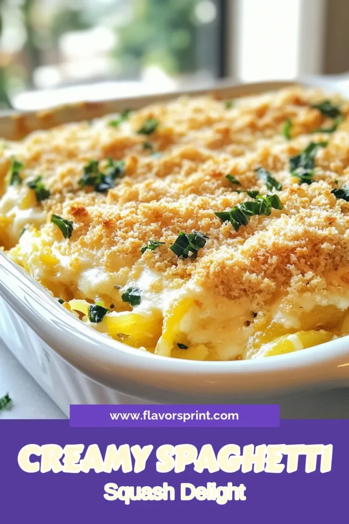 Indulge in a delicious Spaghetti Squash Alfredo Bake, the perfect vegan spaghetti squash recipe that’s both creamy and satisfying! This healthy casserole highlights the richness of cauliflower Alfredo bake, offering a tasty dairy-free pasta alternative. Packed with nutrients, it's ideal for family dinners. Discover how easy it is to create a comforting dish everyone will love. Save this recipe and elevate your meal prep! #SpaghettiSquashAlfredo #VeganRecipes #HealthyCasserole #DairyFreeCooking