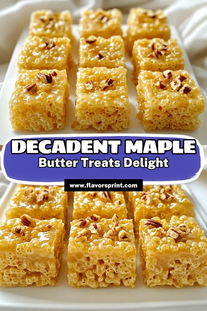 Indulge in the deliciousness of Maple Brown Butter Rice Krispie Treats! This easy recipe combines the rich flavors of browned butter and maple syrup with classic Rice Krispies for a delightful twist on a beloved treat. Perfect for snack time or a sweet dessert, these treats are sure to impress! Click through to discover the full recipe and customize with crunchy nuts if you like. #RiceKrispieTreats #MapleDesserts #SweetTreats #BakingFun