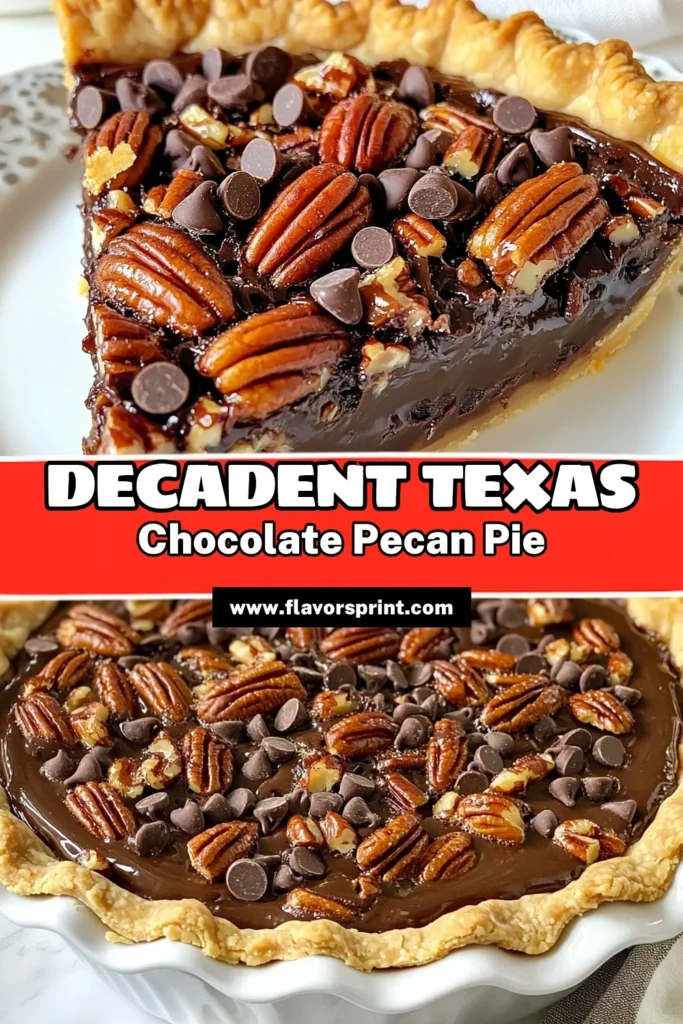 Indulge in the rich, decadent flavors of Texas chocolate pecan pie with this easy chocolate pecan pie recipe! This homemade Texas pecan pie combines toasted pecans and semi-sweet chocolate for a truly delightful dessert. Perfect for gatherings or simply satisfying a sweet tooth, this easy pecan pie with chocolate is a must-try. Save this recipe for a delightful treat! #TexasChocolatePecanPie #ChocolatePecanPieRecipe #EasyPecanPie #RichChocolateDessertPie