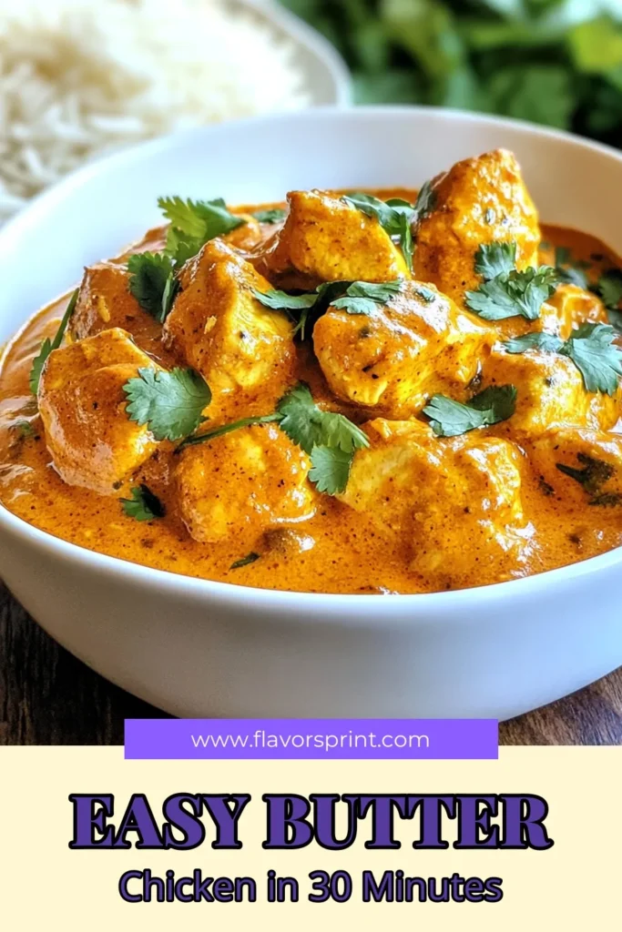 Discover the ultimate easy butter chicken recipe that brings the flavors of India straight to your kitchen! This creamy butter chicken is perfect for a cozy dinner or entertaining guests. With tender chicken thighs marinated in spices and simmered in a rich sauce, it's a delightful chicken curry recipe you can't resist. Try this Indian butter chicken today and wow your family and friends! Save this recipe for later! #ButterChicken #EasyButterChicken #ChickenCurryRecipe #IndianButterChicken