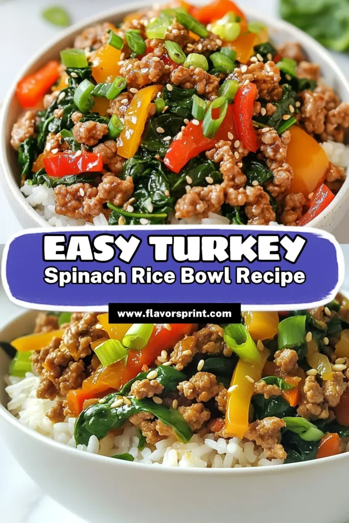 Looking for a delicious and healthy dinner? Try this Low Calorie Turkey Rice Bowl, packed with flavor and nutrients! This easy dinner recipe features ground turkey, fresh spinach, and brown rice, making it a perfect healthy turkey recipe for any weeknight. Enjoy a satisfying meal that's quick to prepare. Save this spinach rice bowl recipe for your next healthy cooking adventure! #TurkeyRiceBowl #HealthyTurkeyRecipe #EasyDinnerRecipes #GroundTurkeyMeal