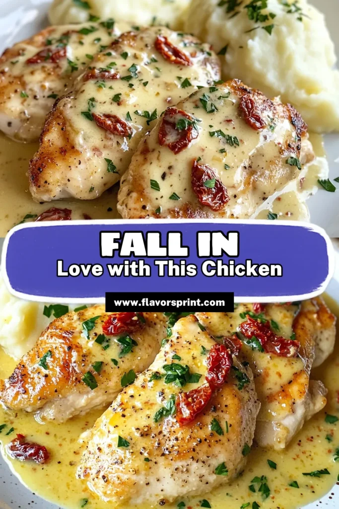 Discover the delicious Marry Me Chicken recipe, a creamy chicken dish that will win hearts! This easy chicken dinner features tender baked chicken with cream sauce and flavorful sun-dried tomatoes. Perfect for impressing your loved ones or enjoying a cozy meal, it’s simple yet irresistible. Don't miss out on this delightful dish—save it for your next dinner! Tag your creations with #MarryMeChicken #EasyDinner #CreamyChicken #SunDriedTomatoes.