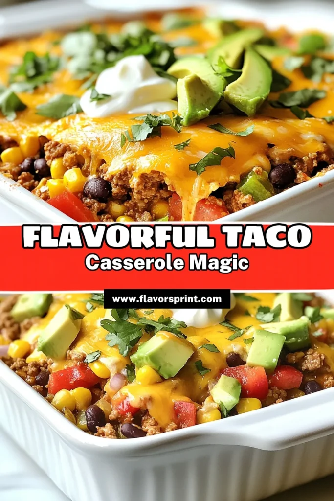Satisfy your cravings with this delicious slow cooker taco casserole! This hearty taco casserole recipe features ground turkey, black beans, corn, and a cheesy goodness that makes it a perfect choice for easy slow cooker meals. Ready in just 15 minutes of prep, this cheesy taco casserole is sure to become a family favorite. Save this recipe for your next gathering and enjoy effortless cooking! #SlowCookerTacoCasserole #EasyMeals #HeartyCasserole #CheesyTacoCasserole