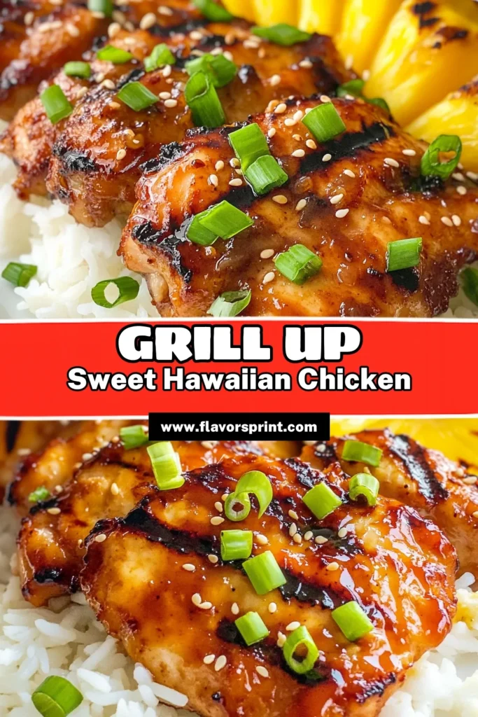 Discover the irresistible flavors of Hawaiian Huli Huli Chicken with this easy Huli Huli Chicken recipe! Perfectly marinated chicken thighs soak in a delicious tropical chicken marinade featuring soy sauce, pineapple juice, and ginger. This Hawaiian grilled chicken is the perfect addition to your summer barbecues. Make your meals unforgettable and try this delicious twist on easy grilled chicken recipes today! Save this recipe now! #HuliHuliChicken #GrilledChicken #EasyRecipes #HawaiianFood