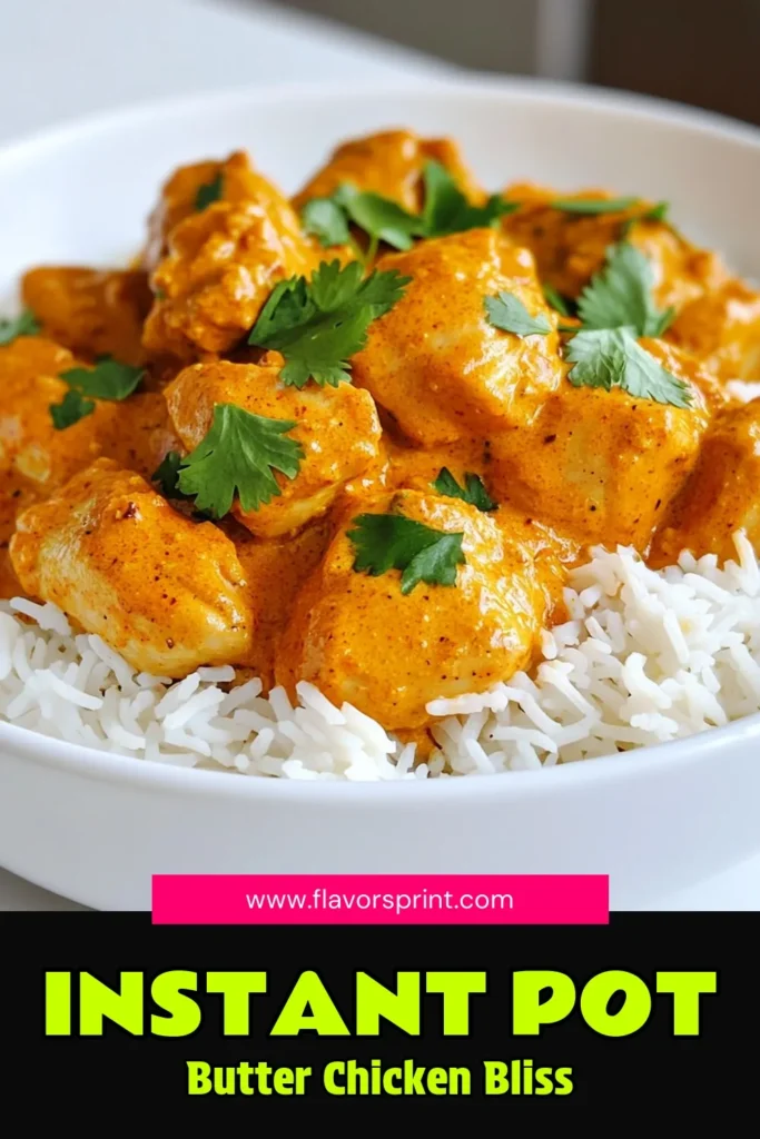Indulge in a creamy and flavorful Instant Butter Chicken that’s ready in just 30 minutes! This easy recipe features tender chicken thighs simmered in a rich tomato and spice sauce, perfect for pairing with basmati rice or naan. Discover how to whip up this mouthwatering dish effortlessly with your Instant Pot. Don’t miss out, click through to get the full recipe now! #InstantButterChicken #EasyRecipes #CookingIdeas #FoodieFavorites