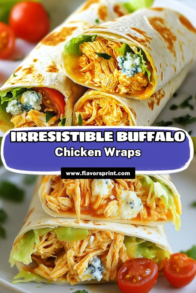 Discover the ultimate zesty chicken wrap recipe with these Easy Buffalo Chicken Wraps! Packed with a delicious spicy buffalo chicken mix, cream cheese buffalo chicken, and fresh veggies, these easy chicken wraps are perfect for lunch or dinner. Quick to prepare, they’re sure to become a family favorite. Try this spicy buffalo chicken recipe today and elevate your meal game! Save this recipe for a tasty treat! #BuffaloChickenWraps #EasyChickenWraps #SpicyBuffaloChicken #ZestyChickenWrapRecipe