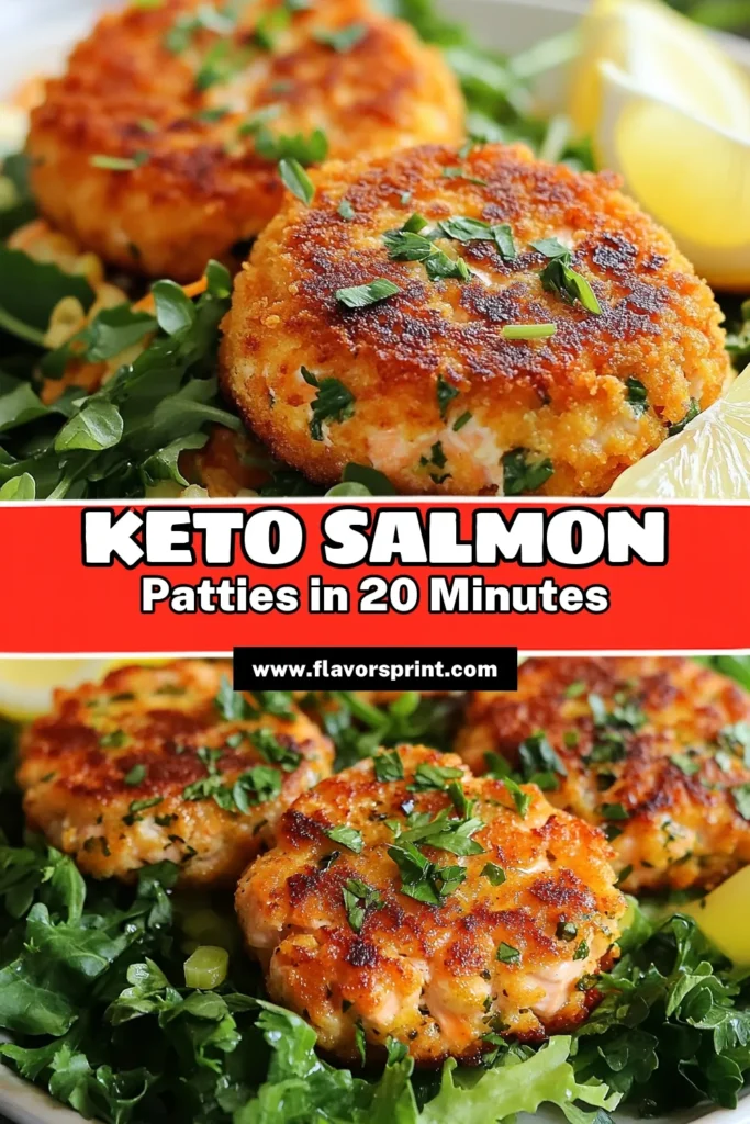 Discover the perfect low-carb dinner with these Keto salmon patties! Made with wild-caught salmon, almond flour, and Parmesan, these healthy dinner recipes are not only delicious but easy to make. Enjoy these almond flour salmon cakes for a satisfying meal that fits your keto lifestyle. Try this tasty low-carb salmon recipe today and impress your family! Save for later! #KetoSalmonPatties #LowCarbRecipes #HealthyDinner #WildCaughtSalmon
