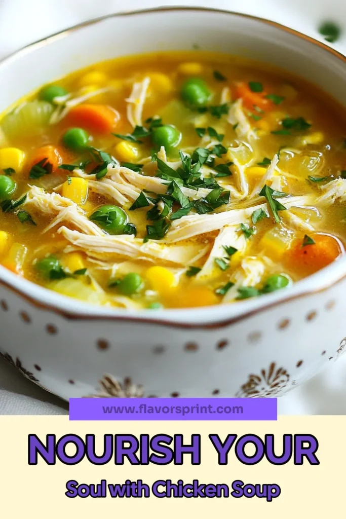 Warm up with this healing chicken soup that’s not only comforting but also packed with nutrition. This homemade chicken soup features tender chicken, vibrant veggies, and immune-boosting ingredients like turmeric and ginger. With our easy chicken soup recipe, you'll have a delicious and nutritious meal ready in no time. Perfect for chilly days or when you need a health boost. Save this recipe and give it a try today! #HealingChickenSoup #HomemadeChickenSoup #NutritiousRecipe #EasyChickenSoup