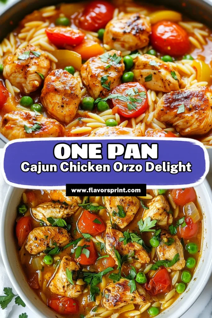 Discover the ultimate Cajun chicken skillet with this flavorful orzo pasta recipe! This one-pot chicken dinner is packed with zesty Cajun seasoning for a quick skillet meal that your family will love. With tender chicken, orzo, and colorful veggies, it’s a delicious weeknight dinner ready in just 30 minutes. Try this easy Cajun chicken skillet tonight and savor every bite! Save this recipe for later! #CajunChicken #OnePotMeal #QuickDinner #OrzoRecipe
