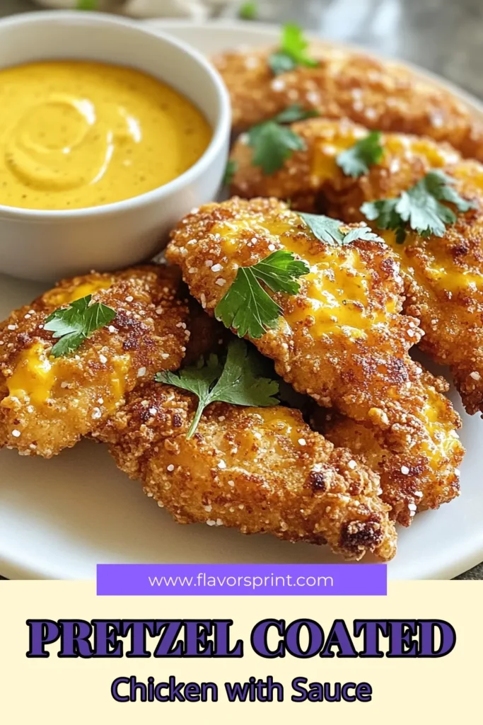 Indulge in this savory Pretzel Chicken Recipe paired with a creamy Mustard Cheddar Sauce for an unforgettable baked chicken dinner. Perfectly crunchy on the outside and juicy inside, this easy chicken recipe features boneless chicken breasts coated in pretzels for added texture. Elevate your weeknight meals with this delicious dish. Save this recipe for a tasty twist on dinner tonight! #PretzelChicken #EasyChickenRecipes #DinnerIdeas #MustardCheddarSauce
