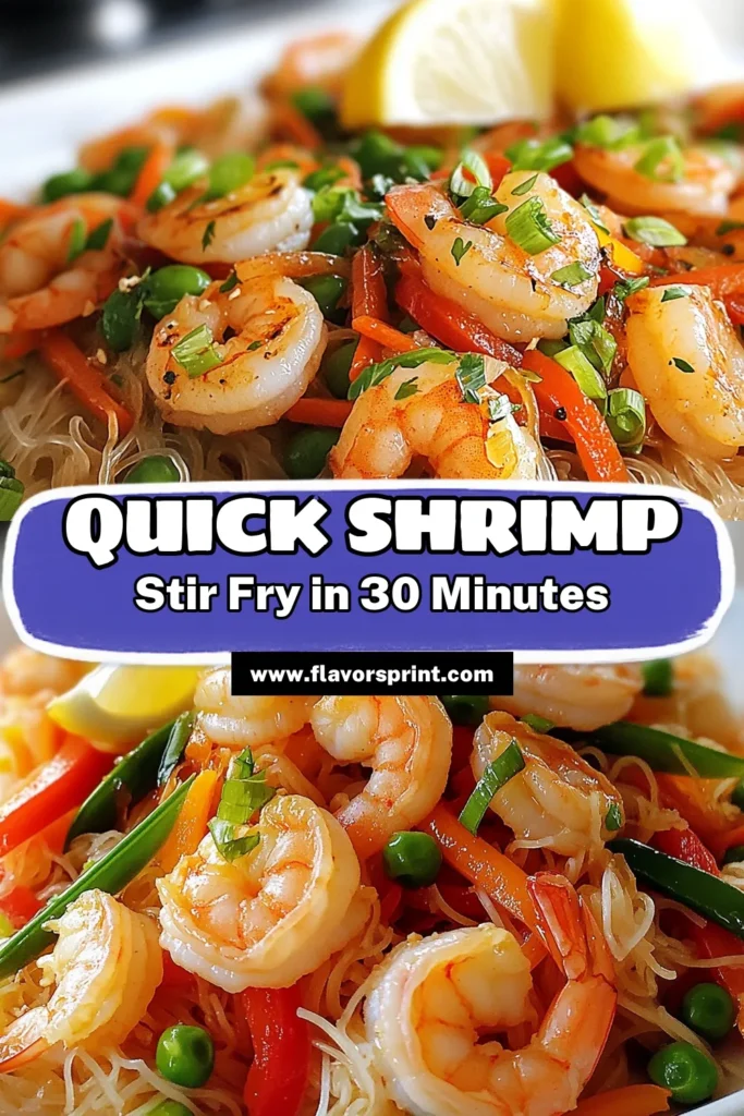 Looking for a delicious and healthy meal? Try this easy shrimp stir fry recipe! Packed with vibrant veggies, this quick stir fry with vegetables and shrimp noodles comes together in just 30 minutes. Perfect for busy weeknights, this Asian shrimp noodle dish is nutritious and flavorful. Save this healthy shrimp stir fry for your next dinner and impress your family with an irresistible, tasty meal! #ShrimpStirFry #EasyShrimpNoodles #HealthyEating #QuickDinnerIdeas