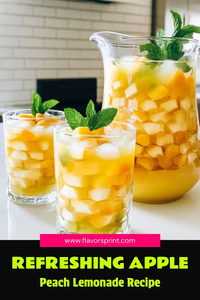 Quench your thirst this summer with a refreshing Apple Peach Green Tea Lemonade! This delightful drink combines the sweetness of fresh apples and peaches with revitalizing green tea and a zesty lemon twist. Perfect for sipping on warm days, this easy recipe is sure to impress your guests. Discover how to make this fruity beverage that’s perfect for any occasion. Click now to explore the full recipe! #ApplePeachGreenTea #SummerDrinks #RefreshingBeverage #HealthyRecipes