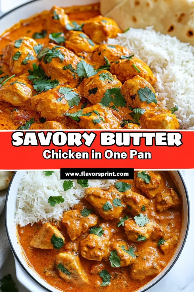 Discover the ultimate comfort food with this easy butter chicken skillet recipe! This one skillet butter chicken bursts with flavor, highlighting classic Indian butter chicken flavors while being simple to prepare. Enriched with cream and spices, you'll savor this creamy butter chicken with cream over basmati rice or naan. Perfect for a weeknight meal! Save this recipe for a delicious dinner tonight! #ButterChicken #EasyButterChicken #IndianButterChicken #SkilletRecipes