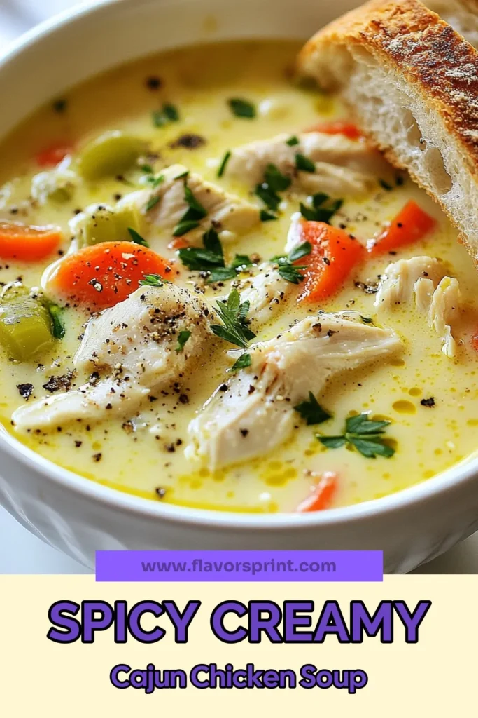 Experience the richness of this creamy Cajun chicken soup recipe that combines the bold flavors of Cajun seasoning in a delightful, easy chicken soup! Packed with healthy ingredients like chicken, kale, and colorful veggies, this creamy chicken soup is a comforting dish perfect for any night. Ready in just 45 minutes, it's a must-try for your dinner table. Save this healthy soup recipe for a tasty weeknight meal! #CajunChickenSoup #Healthysoup #EasyChickenSoup #CreamyChickenSoup