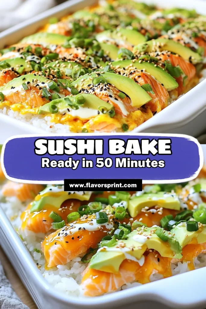Discover the flavor-packed Minute Salmon Sushi Bake, an easy sushi casserole that's a perfect weeknight dinner. This baked sushi recipe combines flaked salmon with creamy sriracha for a delicious twist on traditional sushi. Ready in just 50 minutes, this sushi rice bake is a family favorite! Don’t miss out—save this recipe for your next meal! #SushiBake #EasyDinner #SalmonRecipe #BakedSushi