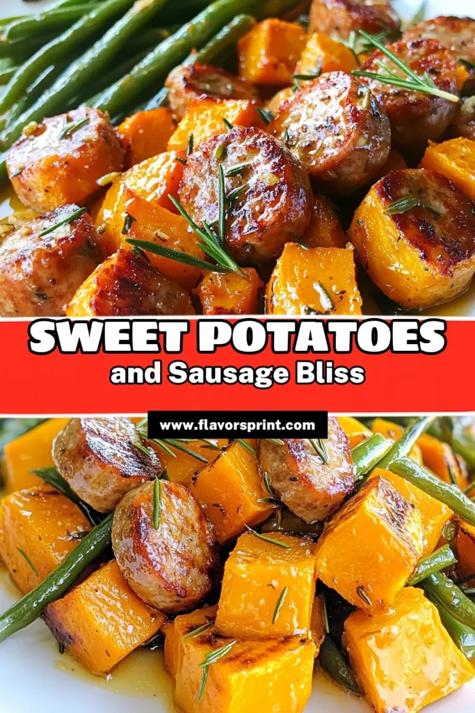 Discover the perfect balance of flavors with this Honey Garlic Sausage Sweet Potatoes recipe. This easy sweet potato dinner features tender roasted sweet potatoes, savory honey garlic sausage, and crisp green beans, all in one-pan for effortless cleanup. Perfect for healthy sausage meals, this dish is sure to impress your family. Enjoy a delicious and healthy meal tonight! Save this recipe for your next dinner plan! #HoneyGarlicSausage #SweetPotatoRecipe #HealthyMeals #OnePanDinner