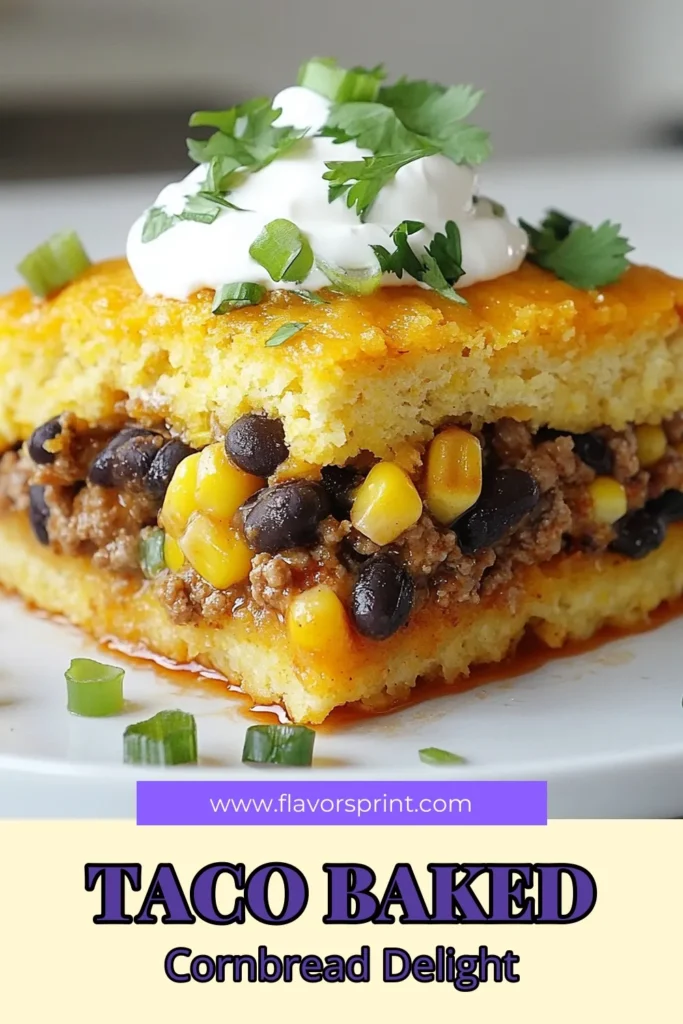 Looking for a delicious and easy dinner idea? Try this Jiffy Cornbread Taco Bake! This Easy Taco Bake Recipe combines ground beef, black beans, corn, and salsa, all topped with cheesy cornbread for a flavorfulCornbread Taco Casserole your family will love. Perfect for busy nights, this Quick Dinner Recipe is ready in just 45 minutes. Save this recipe for your next meal! #TacoBake #CornbreadCasserole #EasyDinner #JiffyCornbread