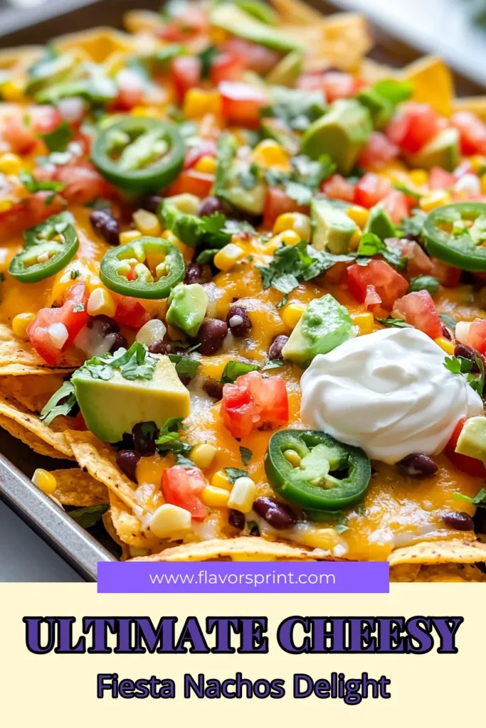 Indulge in this cheesy nachos recipe with our scrumptious sheet pan nachos! Perfect for any occasion, these baked nachos with beans are super easy to prepare and loaded with delicious flavors. Top with easy nacho toppings like jalapeños, fresh cilantro, and creamy avocado for a fiesta nachos recipe you’ll love! Get inspired and save this easy recipe for your next gathering! #Nachos #SheetPanRecipes #EasyRecipes #FiestaEats