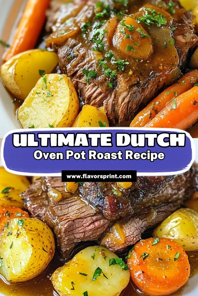 Discover the ultimate Dutch oven pot roast recipe that transforms a savory chuck roast into a hearty beef stew! This slow-cooked pot roast is a comforting dish, brimming with tender meat and flavorful vegetables simmered in rich beef broth. Perfect for family dinners or special occasions, this easy recipe guarantees satisfaction. Save this delectable Dutch oven pot roast recipe and wow your guests tonight! #ComfortFood #PotRoast #BeefStew #HomeCooking