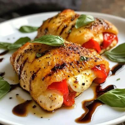 Roasted Red Pepper Mozzarella Stuffed Chicken Delight
