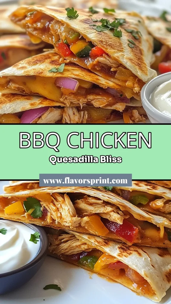 Savor the flavors of these BBQ Chicken Quesadilla Melts, a must-try for quick and delicious weeknight dinners. This easy quesadilla recipe combines shredded chicken cooked with BBQ sauce, layered with cheese and sautéed veggies in crispy tortillas. Perfect for gatherings or a cozy night in, these tortilla melts are sure to please. Ready to elevate your BBQ sauce recipes? Try this simple dish for a tasty treat! Save this recipe for your next meal! #BBQChickenQuesadilla #EasyQuesadillaRecipes #TortillaMeltsRecipe #ShreddedChickenCooking