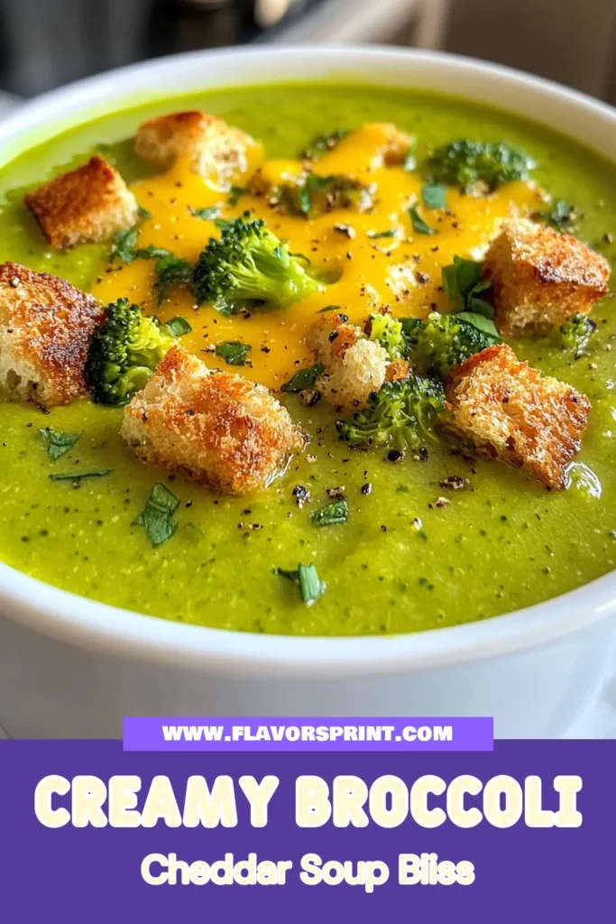 Indulge in the comfort of homemade broccoli cheddar soup with this creamy broccoli cheddar recipe that is both simple and satisfying. This easy broccoli soup is packed with nutritious broccoli and rich cheddar, making it a delightful vegetable soup with cheddar that everyone will love. Perfect for a cozy night in or a quick lunch, this recipe will become a family favorite. Try this nutritious broccoli dish today and elevate your meal! Save and share your creation! #BroccoliCheddarSoup #EasySoupRecipe #HealthyEating #ComfortFood