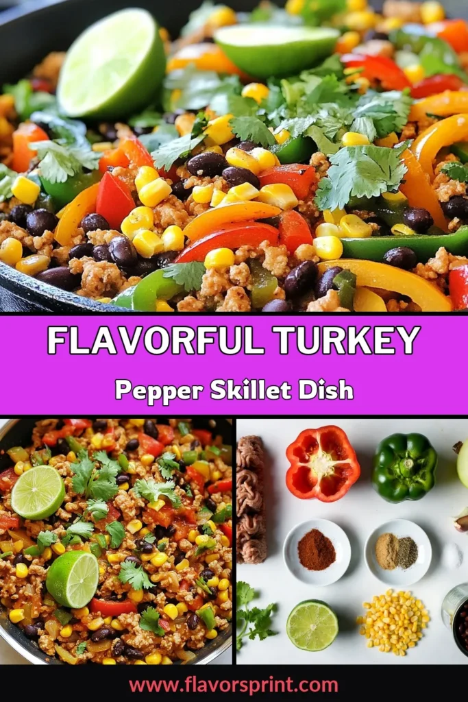 Looking for a healthy turkey dinner that's quick and easy? Try this delicious Turkey Skillet recipe featuring ground turkey and peppers! In just 30 minutes, you can whip up a flavorful turkey bell pepper dish that's packed with nutrients. Perfect for busy weeknights, this quick turkey skillet meal is sure to please the whole family. Don’t forget to save this recipe for a savory weeknight delight! #TurkeySkilletRecipe #HealthyDinner #GroundTurkeyAndPeppers #QuickMeals
