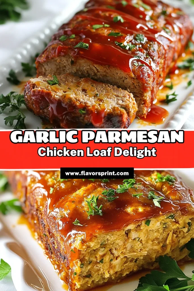 Discover the deliciousness of Garlic Parmesan Chicken Meatloaf, a savory meatloaf recipe that's sure to impress your family! This easy meatloaf with garlic combines ground chicken, Parmesan cheese, and fresh herbs for a flavorful dish. Perfect for any night of the week, this baked chicken meatloaf is both satisfying and healthy. Try this recipe today and elevate your ground chicken recipes! Save and share your creation! #GarlicParmesanChickenMeatloaf #GroundChickenRecipes #SavoryMeatloaf #EasyMeatloaf