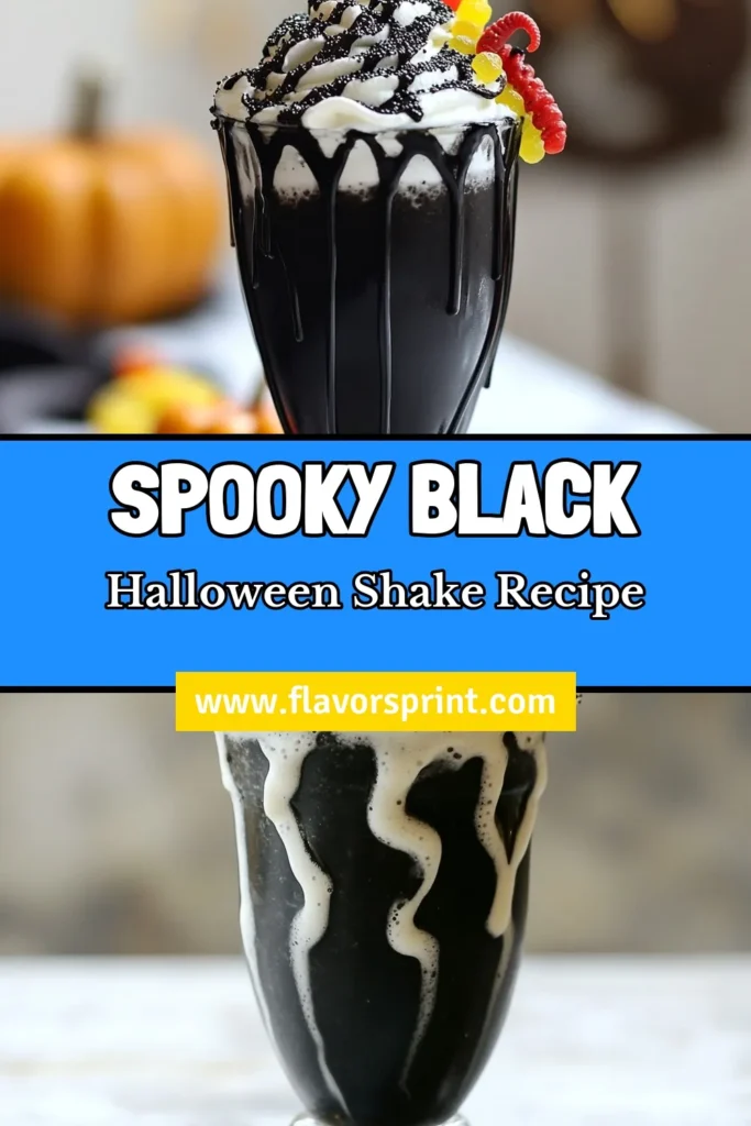 Indulge in a deliciously eerie treat with this Black Halloween milkshake! This spooky milkshake recipe blends vanilla ice cream, milk, and activated charcoal for a creamy, jet-black flavor that’s perfect for Halloween. Impress guests with this creepy Halloween treat that is as fun to make as it is to drink. Ready to create unforgettable Halloween dessert ideas? Try it today! #HalloweenMilkshake #SpookyTreats #ActivatedCharcoalRecipes #HalloweenDessertIdeas