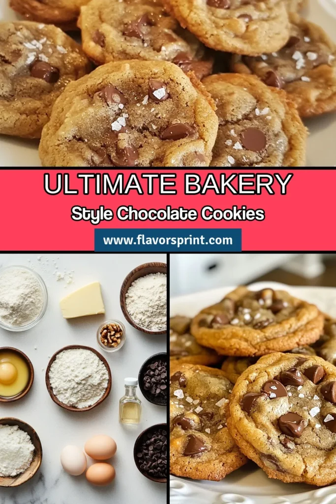 Indulge in the ultimate treat with our Bakery-Style Thick Chocolate Chip Cookies! This thick chocolate chip cookies recipe results in chewy chocolate chip cookies that are soft in the center and slightly crisp on the edges. For a delightful twist, add walnuts to make these homemade chocolate chip cookies even better. Perfect for sharing or enjoying solo, these bakery-style cookies are sure to impress. Bake a batch today and taste the magic! #ChocolateChipCookies #HomemadeCookies #BakingRecipes #CookieLovers