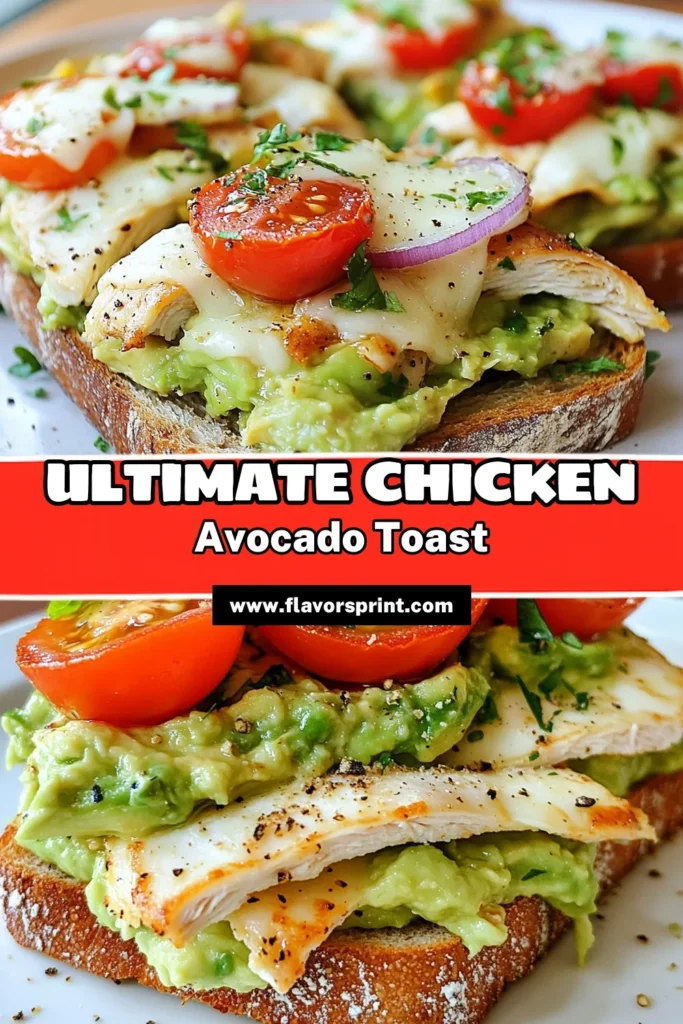 Indulge in this delicious Chicken Avocado Melt, a perfect blend of flavors in an easy avocado chicken recipe. This healthy chicken sandwich features juicy chicken breasts, creamy mashed avocado, and gooey mozzarella cheese, all toasted to perfection. Whether you're craving a quick lunch or a satisfying snack, this Mozzarella Chicken Melt is your answer. Try this easy avocado toast recipe twist today and elevate your meal! Save this pin for later! #ChickenAvocadoMelt #HealthyEating #EasyRecipes #AvocadoChickenRecipe