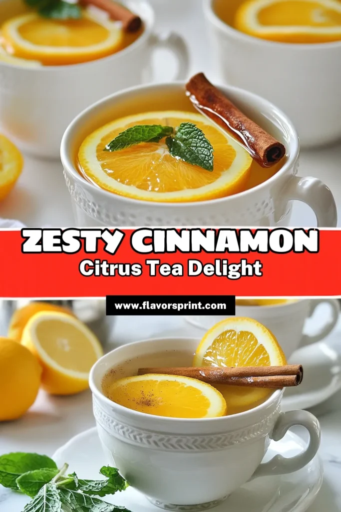 Discover the invigorating taste of our Cinnamon Citrus Tea recipe, perfect for any time of day! This homemade tea with citrus provides a delightful blend of flavors, combining ginger and cinnamon for an easy herbal tea recipe that supports your immune system. Enjoy a soothing cup that’s quick to make and bursting with health benefits. Try it today and warm up your routine! Save to your boards now! #CinnamonCitrusTea #HomemadeTea #GingerCinnamonTea #HerbalTeaRecipe