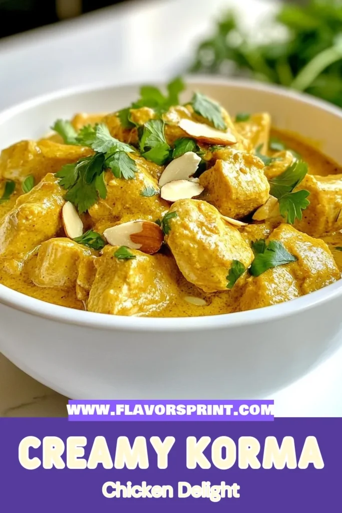 Discover the magic of flavors with this creamy chicken korma recipe! This easy korma recipe combines tender chicken thighs, coconut milk, and a rich cashew nut korma sauce for an authentic Indian chicken curry experience. Ideal for weeknight dinners or special occasions, this dish is sure to impress. Start your culinary adventure today and save this Chicken Korma with coconut milk recipe for later! #Korma #IndianFood #ChickenRecipe #CookingMadeEasy