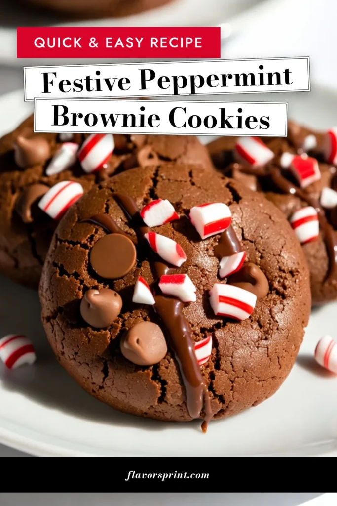 Indulge in the holiday spirit with these delicious peppermint brownie cookies! Perfect for festive cookie ideas, these easy brownie cookies combine rich chocolate and refreshing mint. Made with simple ingredients, they're great for gatherings and family treats. Surprise your loved ones with these chocolate mint cookies that are sure to be a hit! Save this recipe and share the joy of baking! #PeppermintBrownieCookies #HolidayCookieRecipes #ChocolateMintCookies #FestiveCookieIdeas