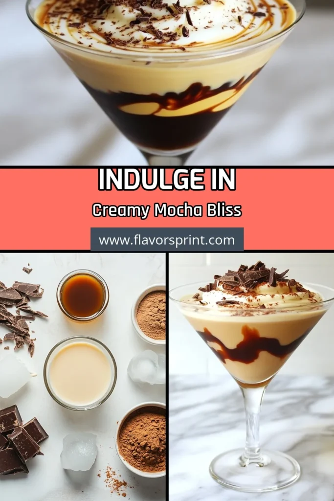 Indulge in this creamy mocha recipe with our Baileys Mocha Martini, a perfect iced mocha drink for coffee lovers! This chocolate coffee beverage is not only delicious but also an easy mocha cocktail to impress your friends. With a delightful blend of brewed coffee, chocolate syrup, and sweetened condensed milk, it's a true gourmet mocha delight. Try it today and elevate your cocktail game! #MochaMartini #CoffeeCocktails #ChocolateLovers #GourmetRecipes
